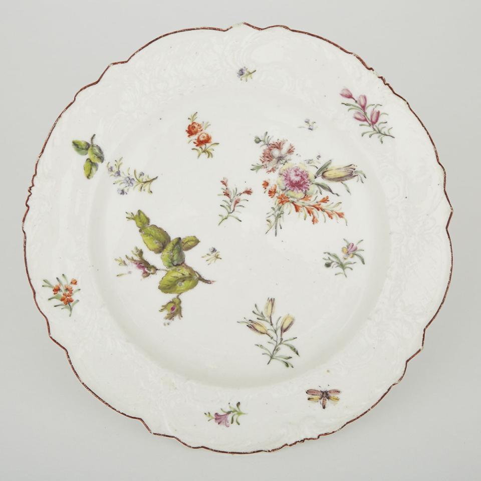 Chelsea Flower-Painted Plate, c.1755