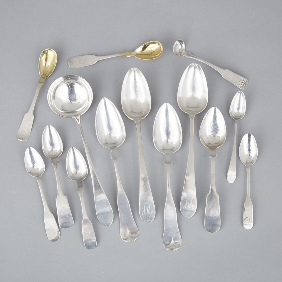 Group of American Silver Flatware, 19th century
