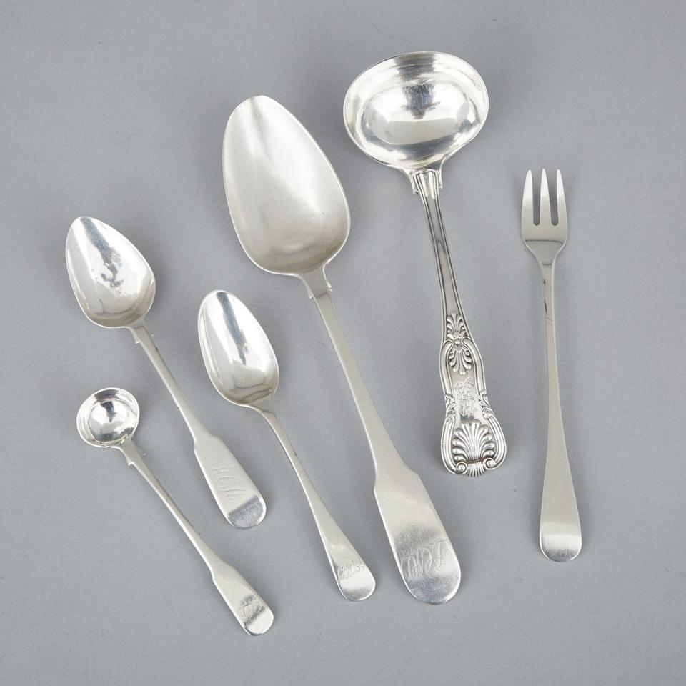Group of Canadian Silver Flatware, 19th century