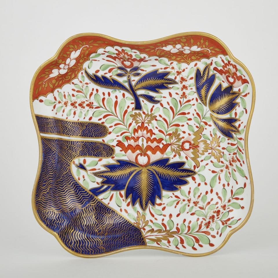 Chamberlains Worcester ‘Finger and Thumb’ Japan Pattern Square Dish, c.1805-10