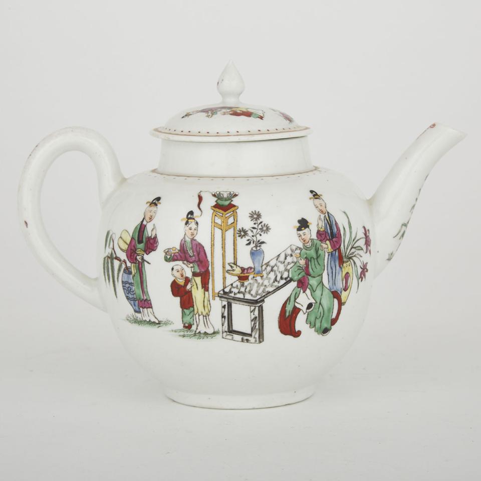 Worcester Chinese Figures Teapot, c.1770 