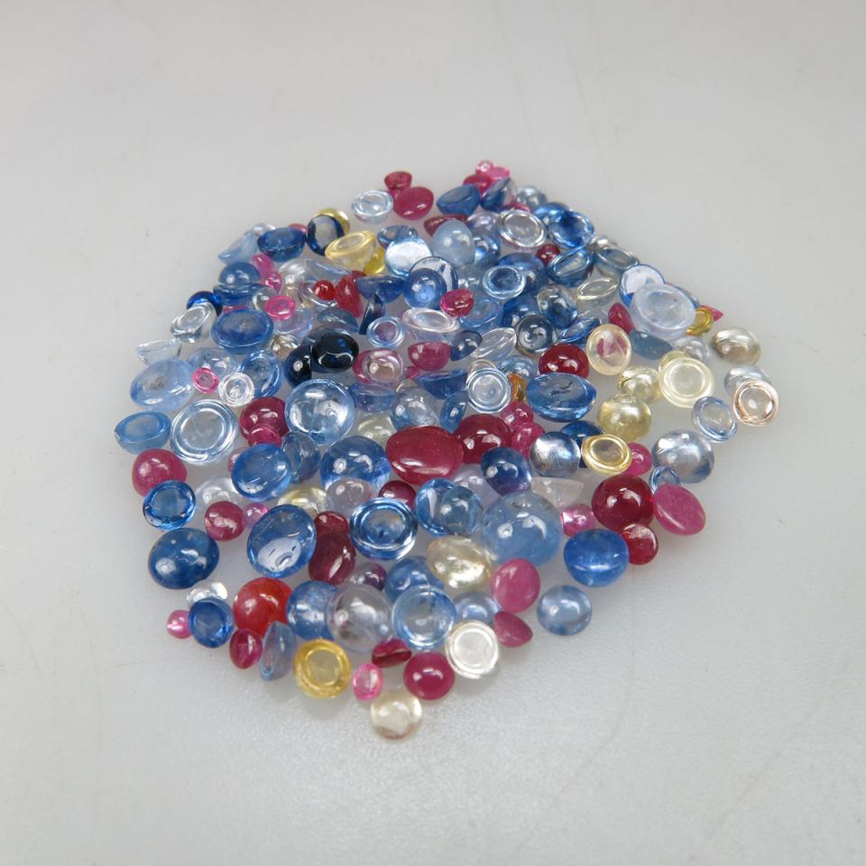 Parcel of Round Sapphire & Ruby Cabochons (50.00ct.t.w.)