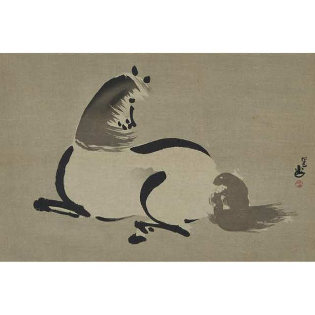 Yoshijiro Urushibara (1888-1953), Four Views of Horses, Woodblock Prints
