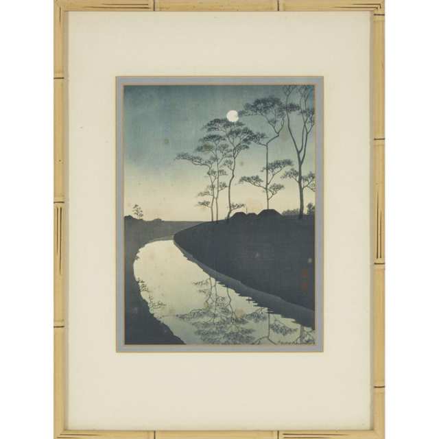 Two Japanese Woodblock Prints of River Scenes