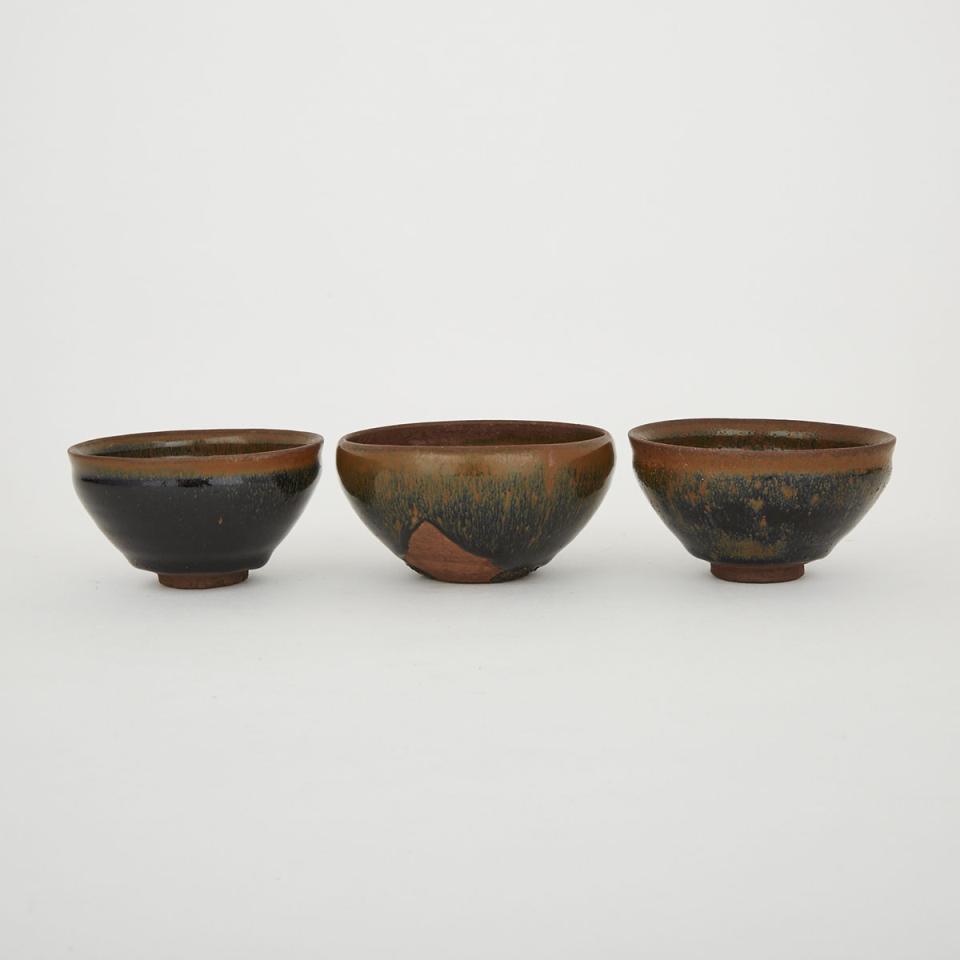 A Group of Three Jian Ware Bowls 