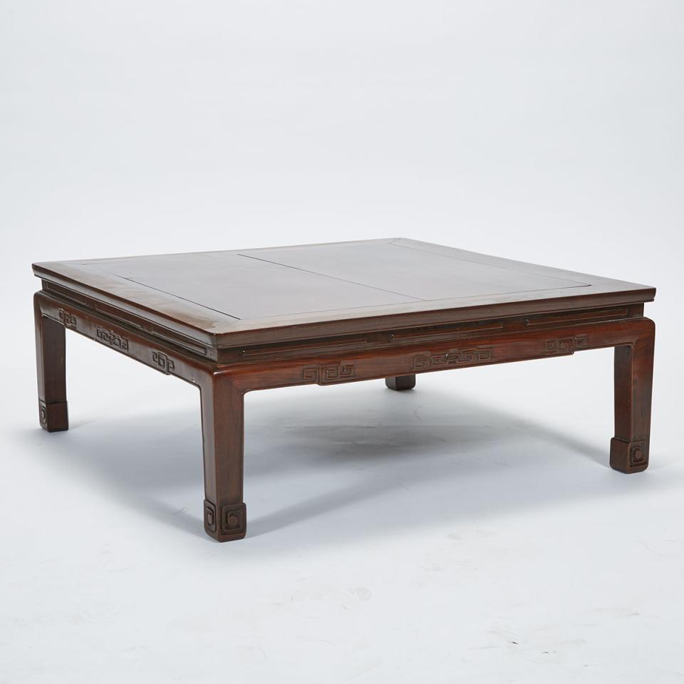 A Rosewood Ming-Style Square Low Table, Kang Zhuo, Qing Dynasty