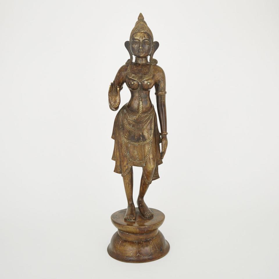A Southeast Asian Standing Bronze Figure