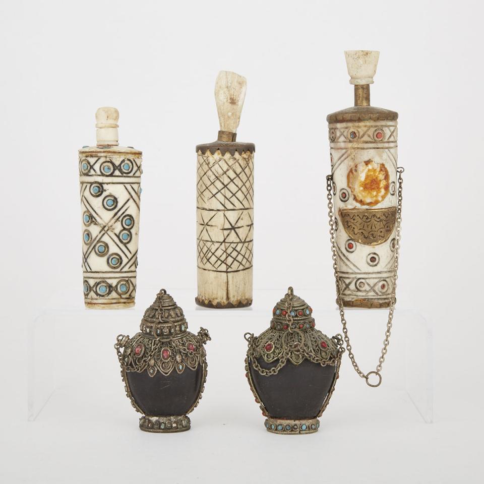 A Group of Five Southeast Asian Snuff Bottles
