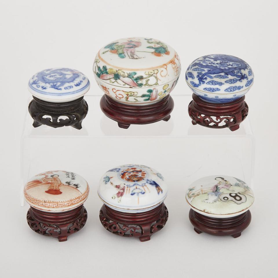 A Group of Six Seal Paste Boxes
