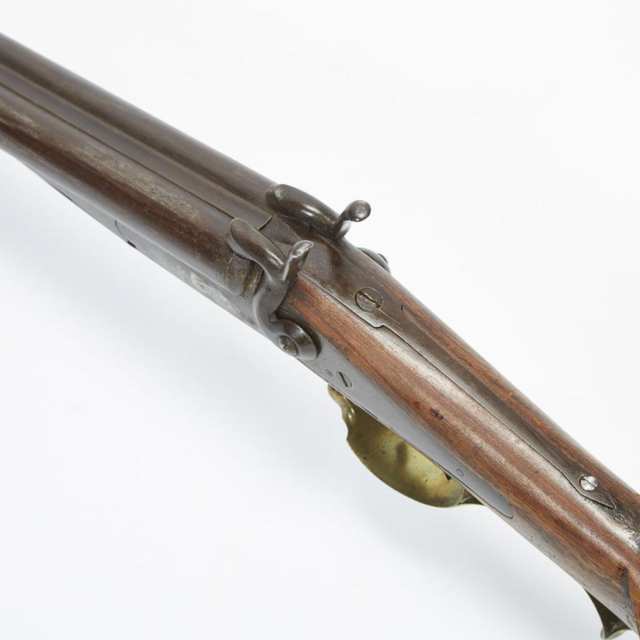 French Under Lever Double Barrel Pinfire Shotgun, 19th century
