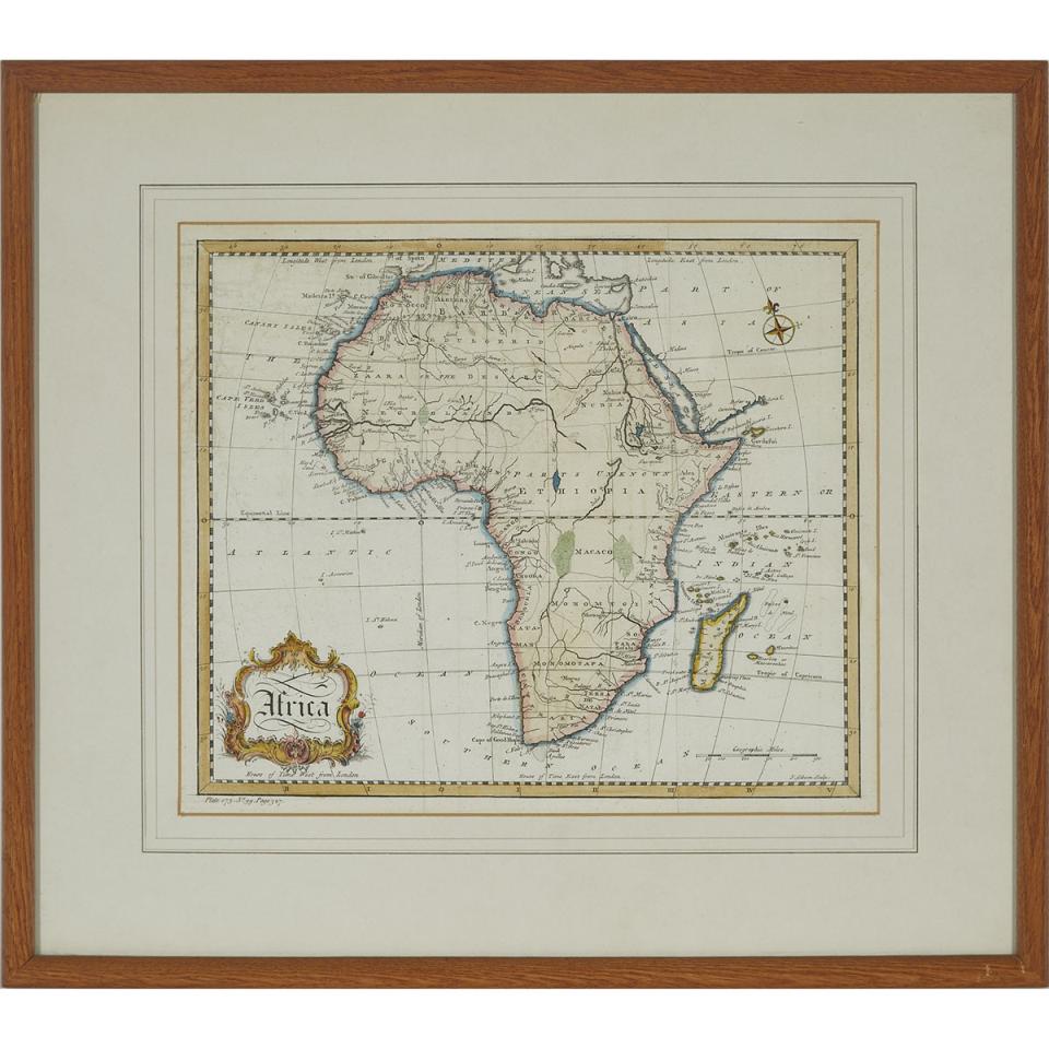 English Map of Africa, mid 18th century