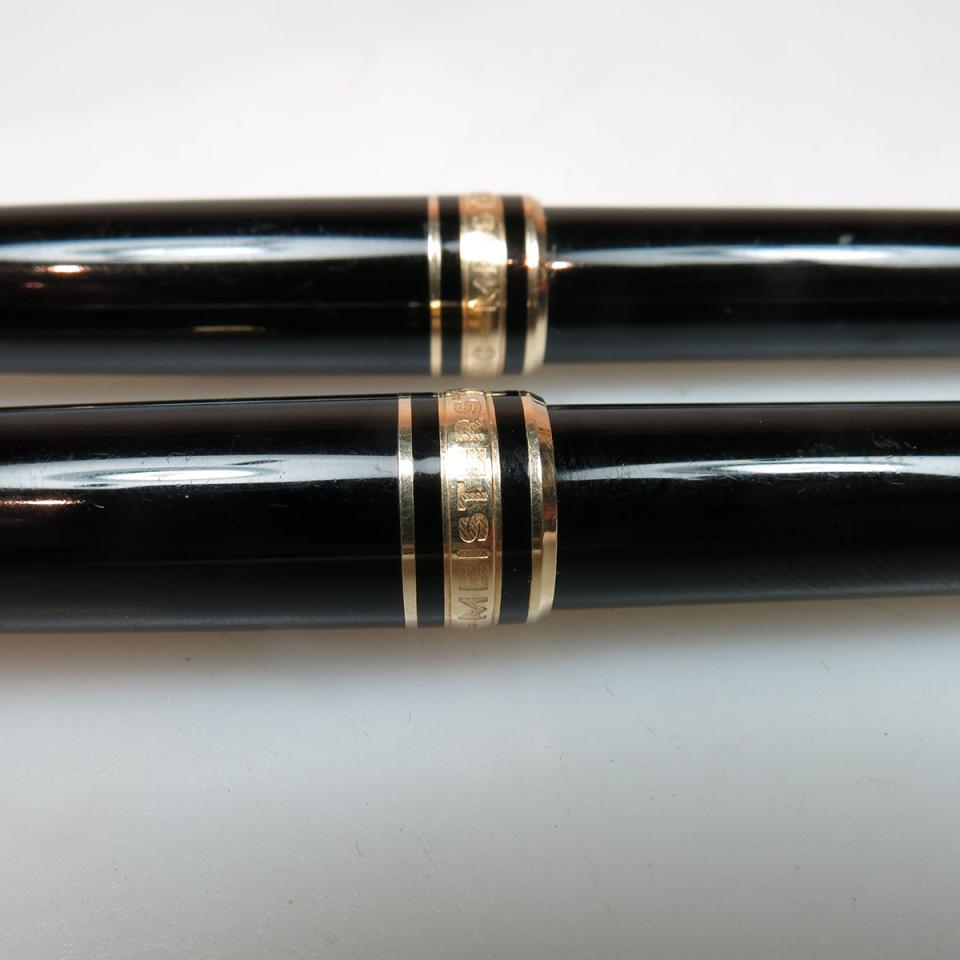 A Pair Of Montblanc Meisterstuck Ball Point Pens