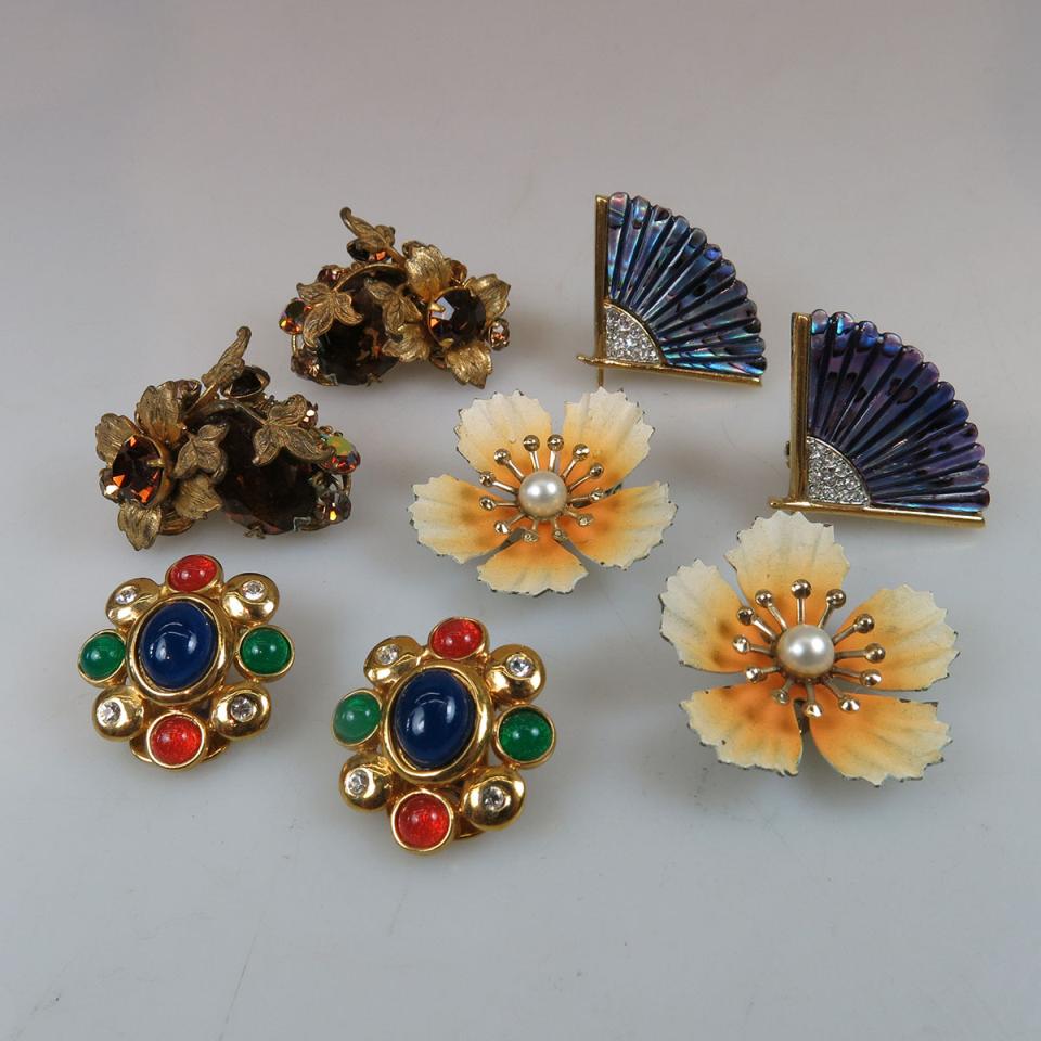 Four Pairs Of Costume Earrings 