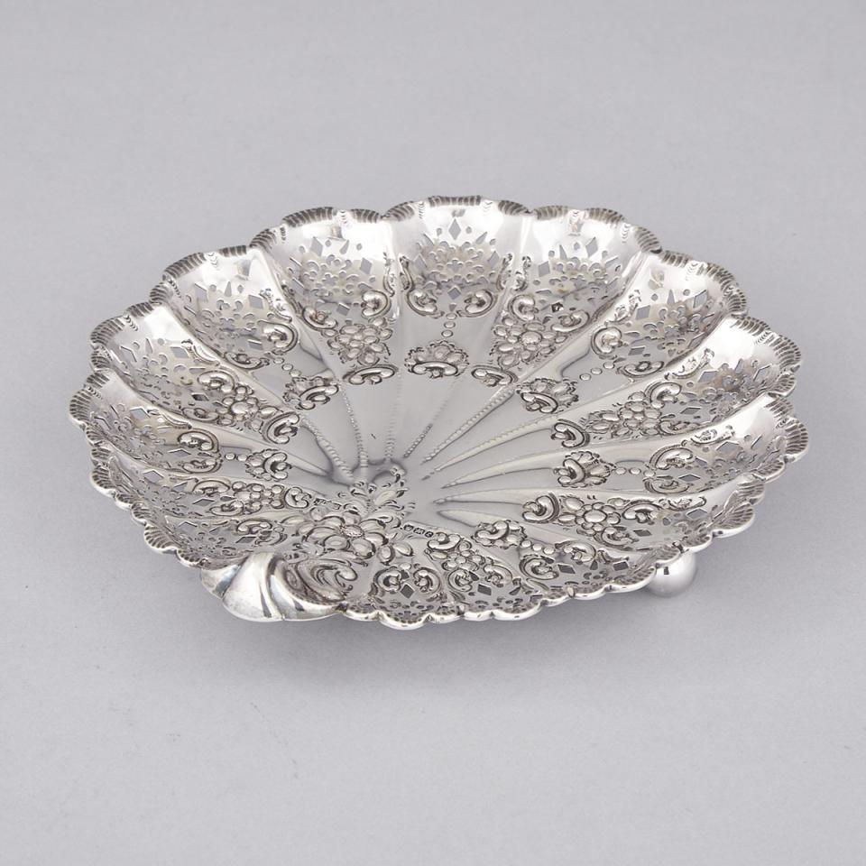 Late Victorian Silver Pierced Shell Dish, James Dixon & Sons, Sheffield, 1895