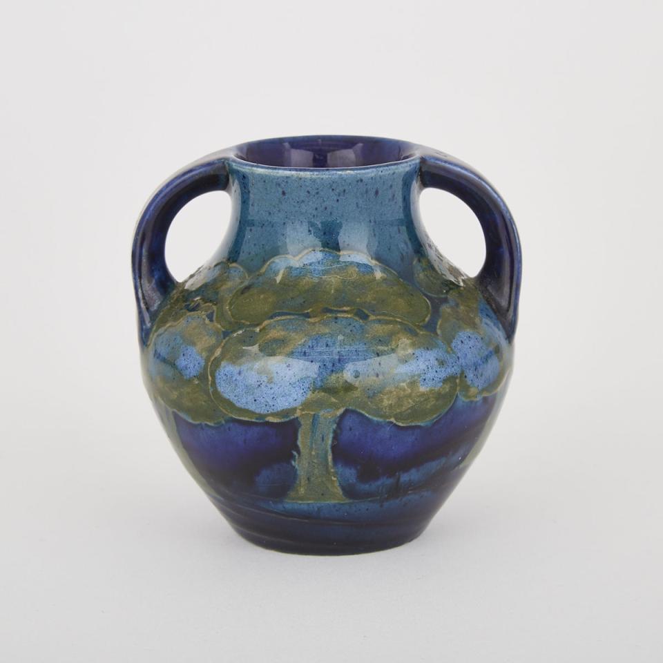 Moorcroft Moonlit Blue Small Two-Handled Vase, c.1925