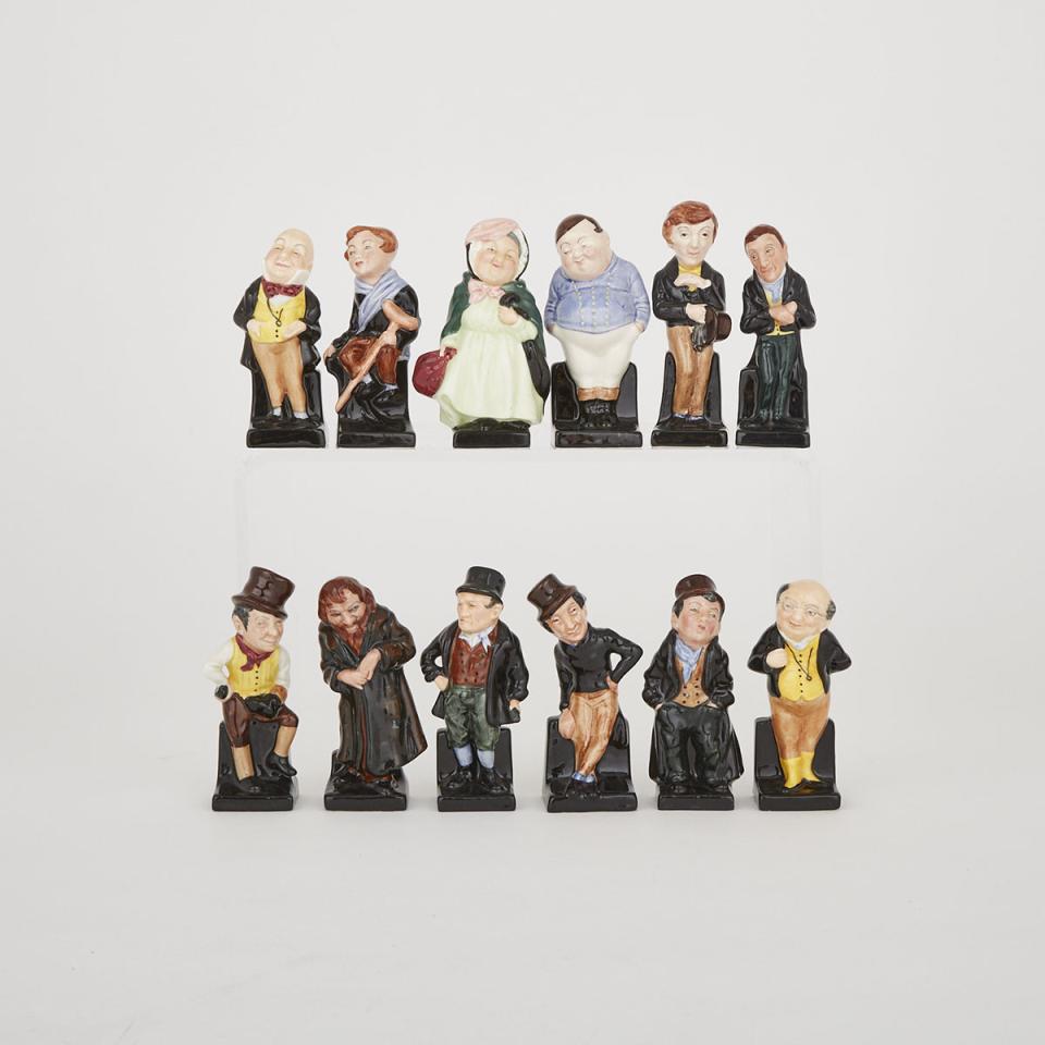 Twelve Miniature Royal Doulton Charles Dickens Character Figures, 20th century