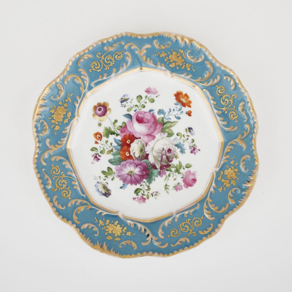 Alexander Popoff Floral Decorated Plate, mid-19th century
