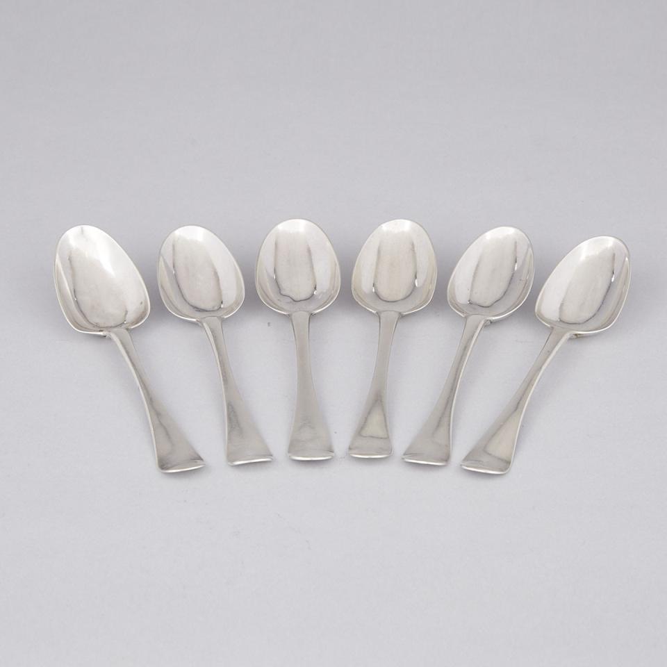 Set of Six George II Silver Hanoverian Pattern Table Spoons, Starling Wilford, London, 1737