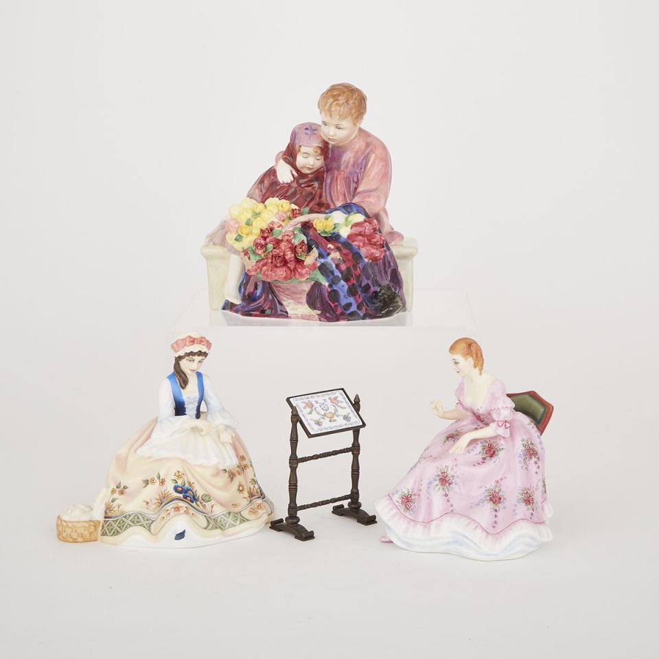 Two Royal Doulton Figures and a Group, 20th century