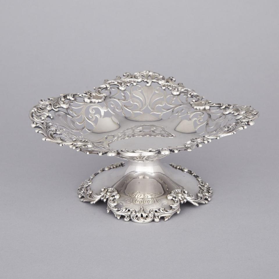 American Silver Pierced Footed Comport, Howard Co., RI, early 20th century 