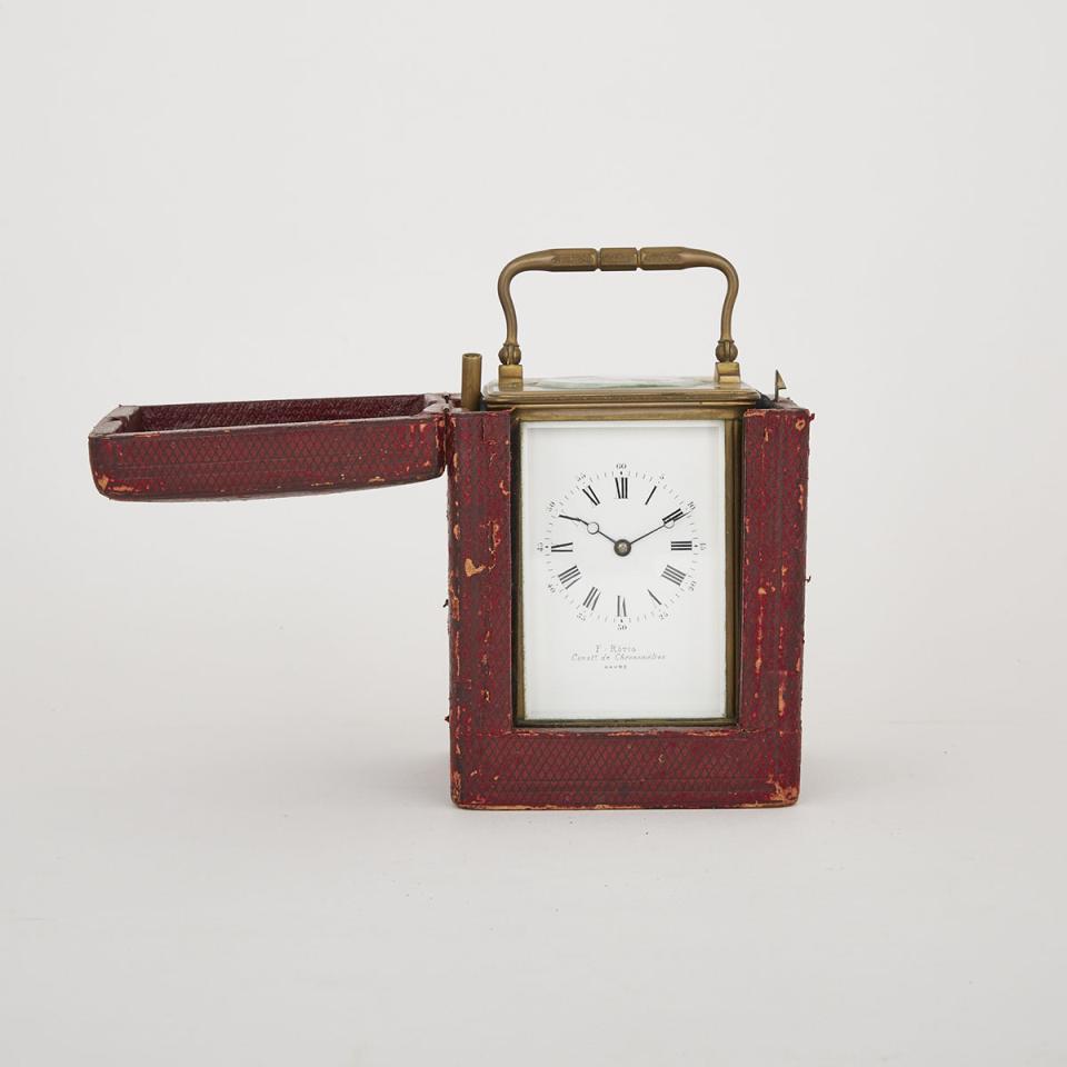 Large French Gilt Metal Carriage Clock, c.1900