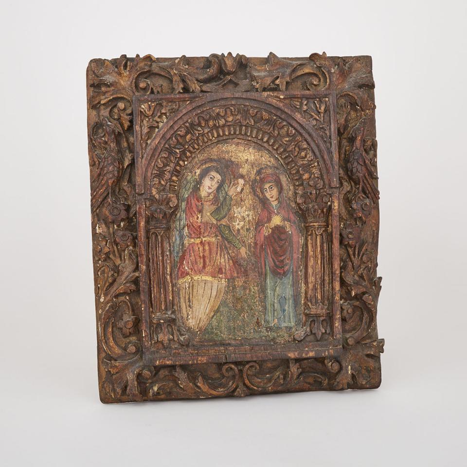 Greek Orthodox Icon of the Annunciation, early 20th century