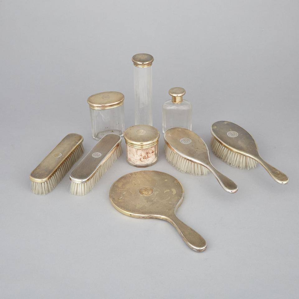 English Silver-Gilt Dressing Table Set, Collingwood & Co., London, 1933