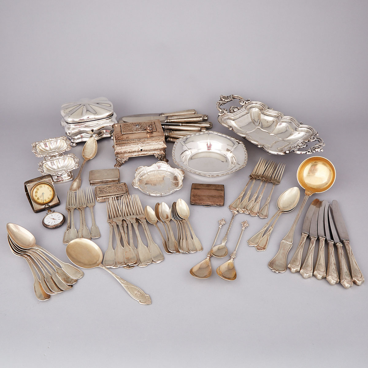 Group of Mainly German and other Continental Silver and Silver Plate, 19th/20th century