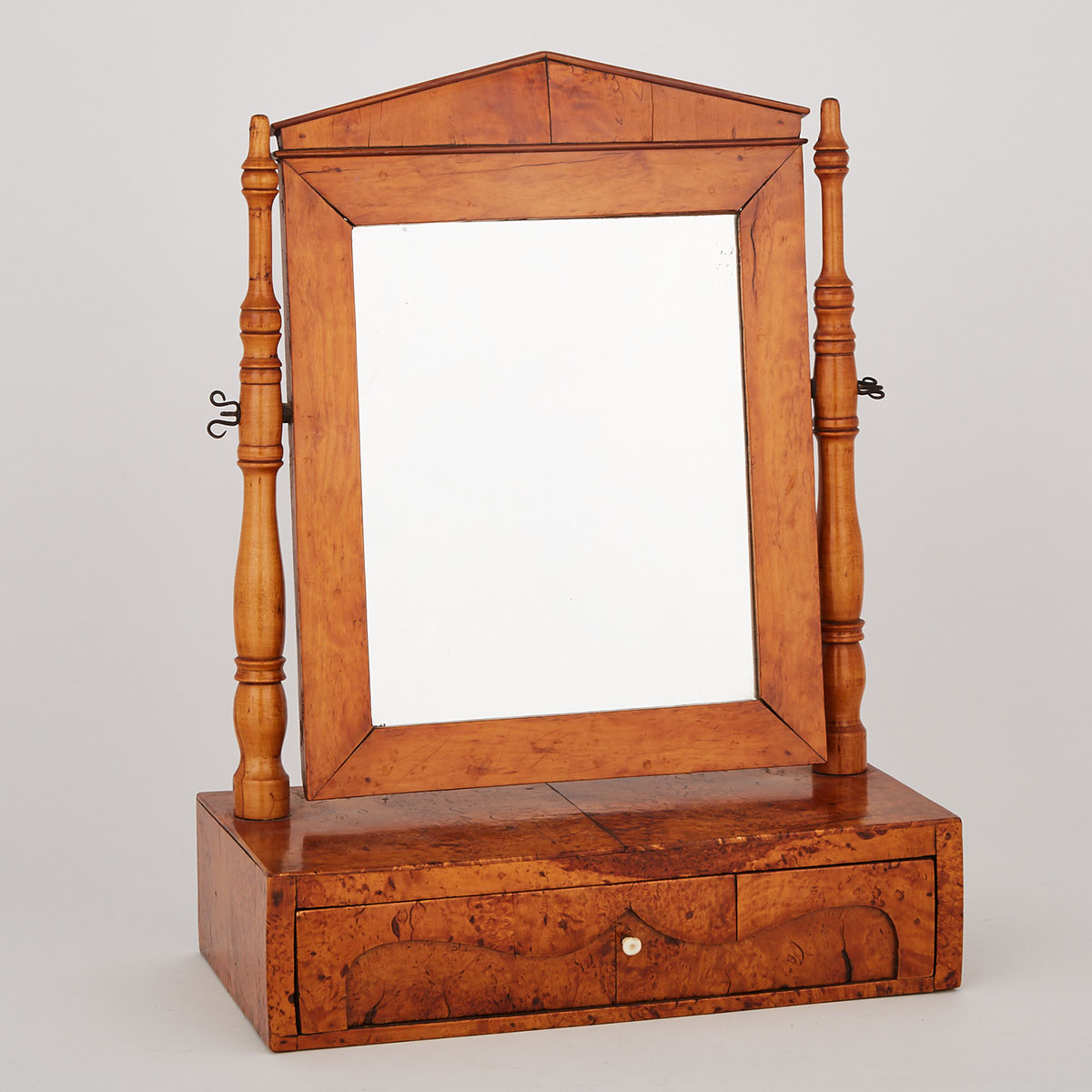 Biedermeier Burl Birch Dressing Mirror, mid 19th century