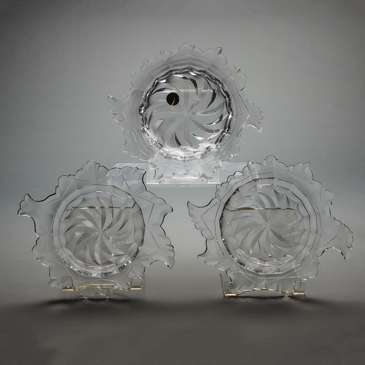Three Anglo-Irish Cut Glass Dishes, early 19th century 
