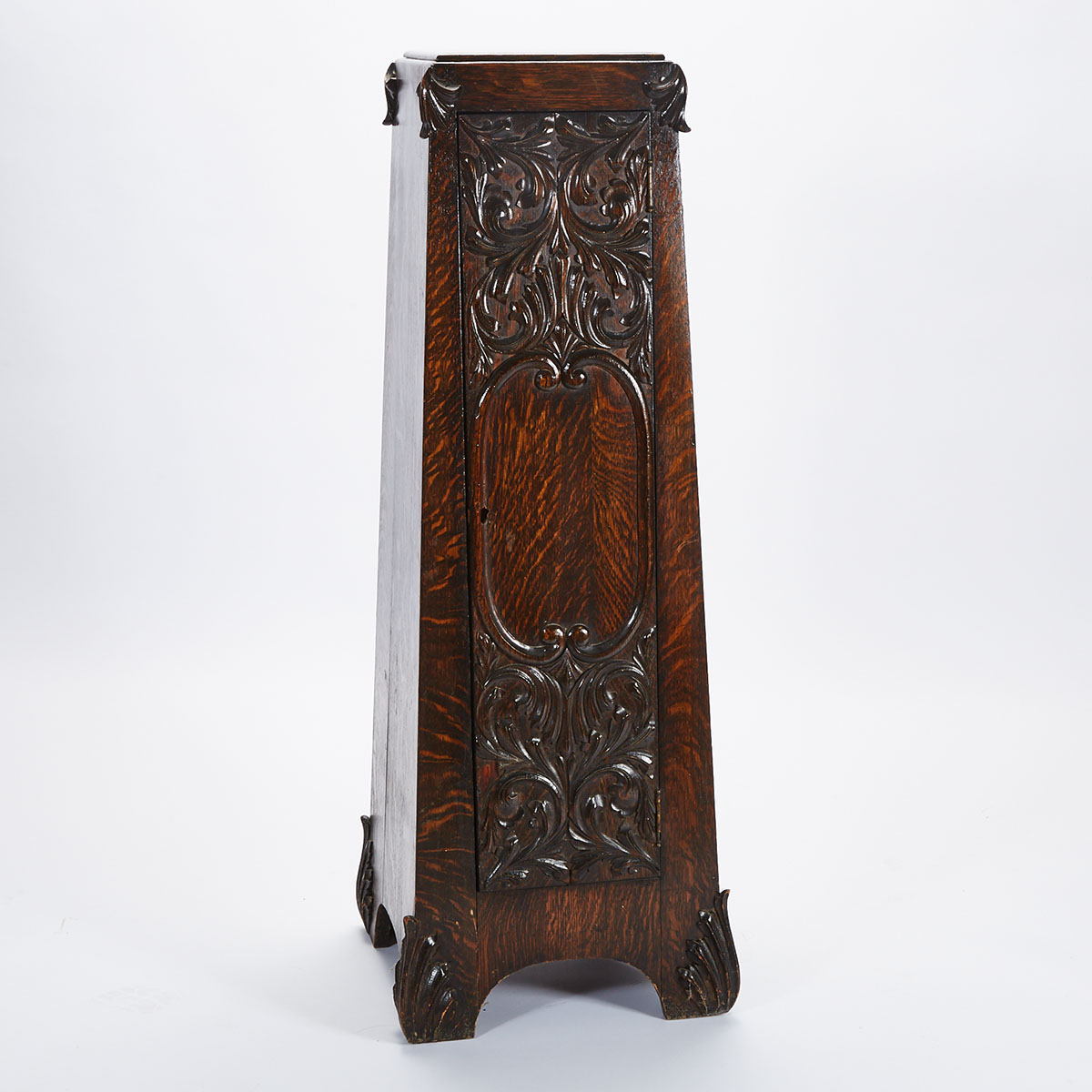 Arts and Crafts Style Oak Pedestal Cabinet, c.1910