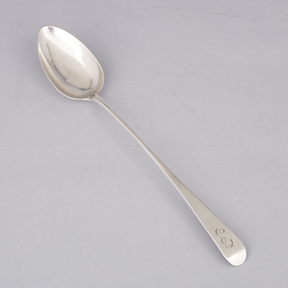 George III Scottish Silver Old English Pattern Serving Spoon, Alexander Zeigler, Edinburgh, 1801
