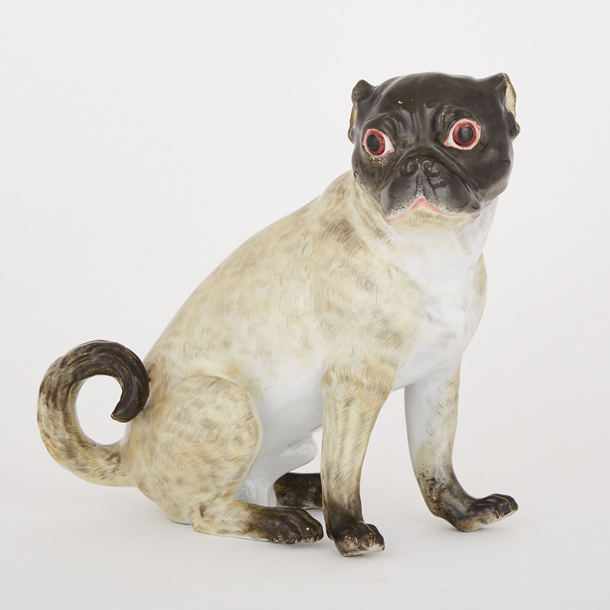 Meissen Figure of a Pug Dog, late 19th century