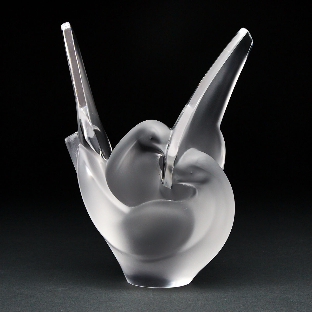 ‘Sylvie’, Lalique Moulded and Frosted Glass Vase, post-1945