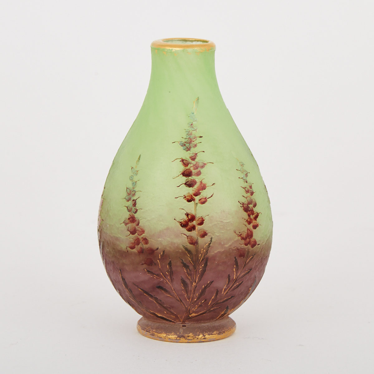 Daum Enameled Cameo Glass Miniature Vase, c.1900