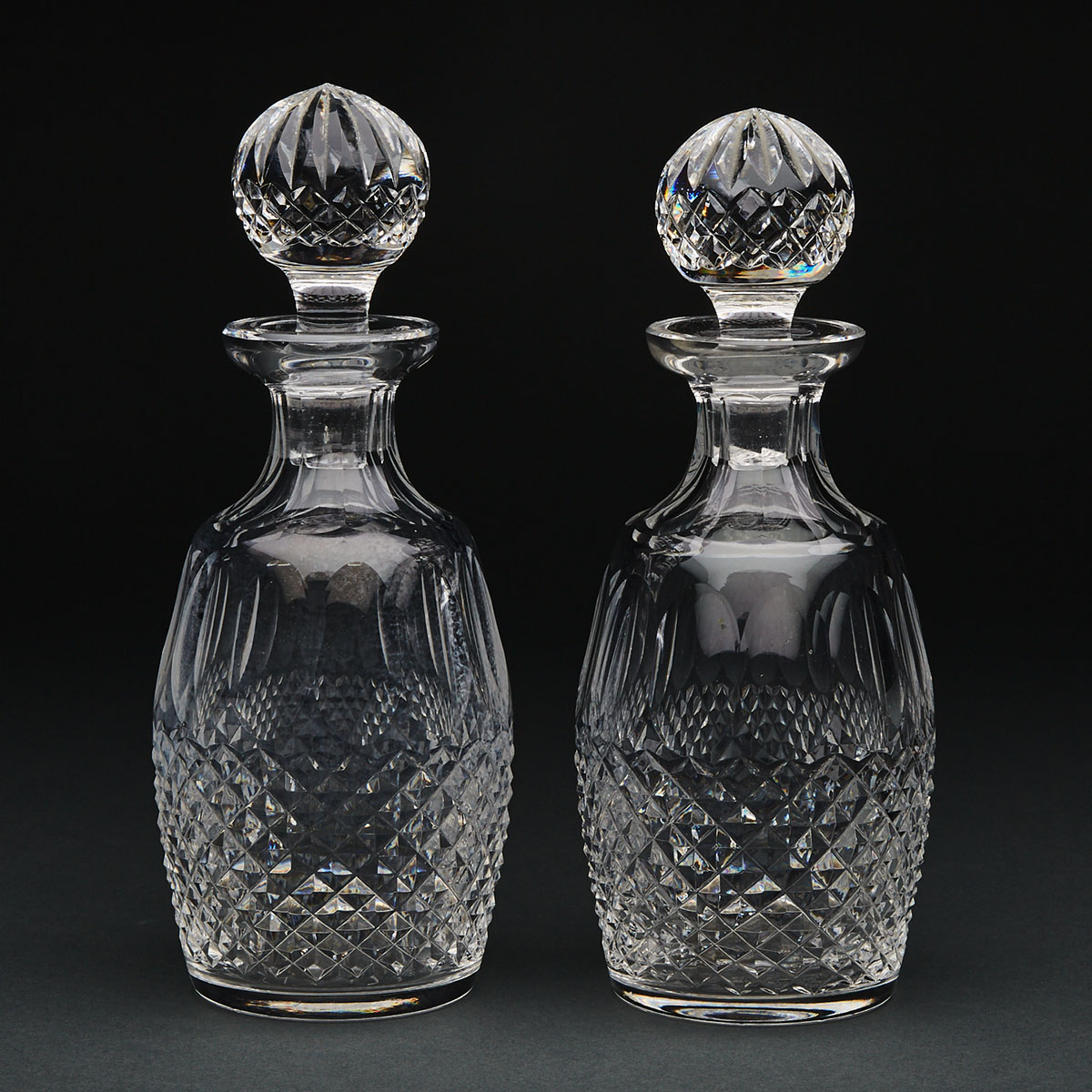 Pair of Waterford ‘Colleen’ Pattern Cut Glass Decanters, 20th century