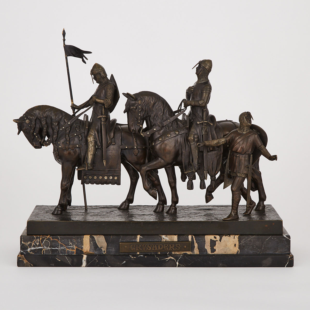Continental Bronze Equestrian Group of Crusaders, 20th century