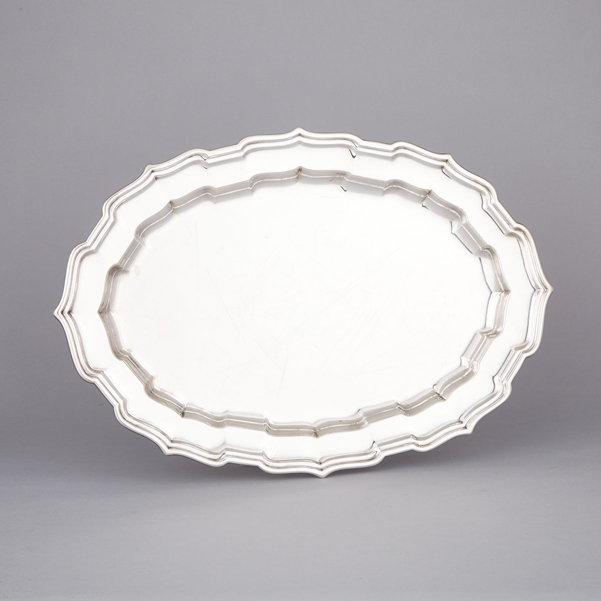 American Silver ‘Chippendale’ Oval Platter, Frank W. Smith Silver Co., Gardner, Mass., 20th century