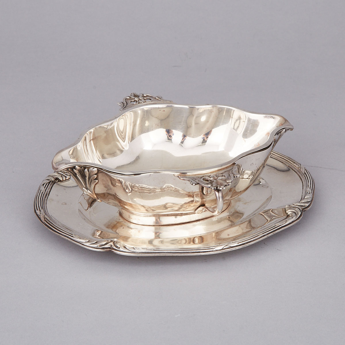 French Silver Two-Handled Sauce Boat, Cardeilhac, Paris, early 20th century