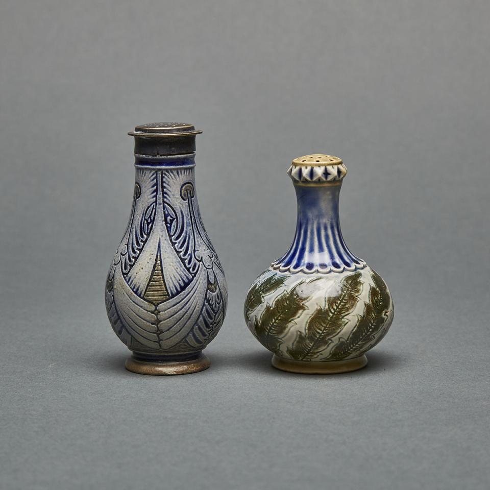 Two Martin Brothers Stoneware Pepper Casters, 1880s