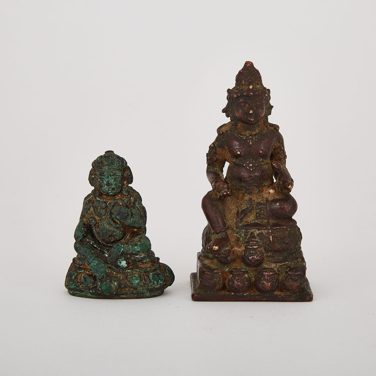 Two Miniature Tibetan Bronzes, 15th Century or Later