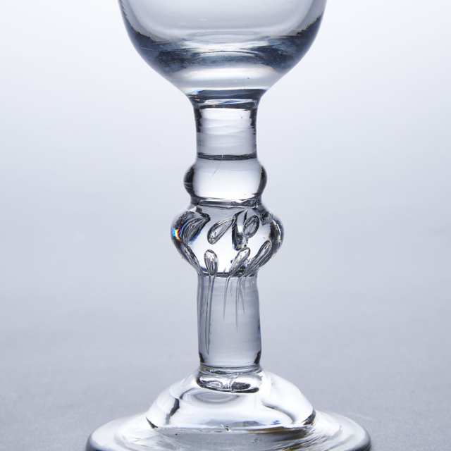 English Teared Balustroid Stemmed Glass Goblet, c.1740-50