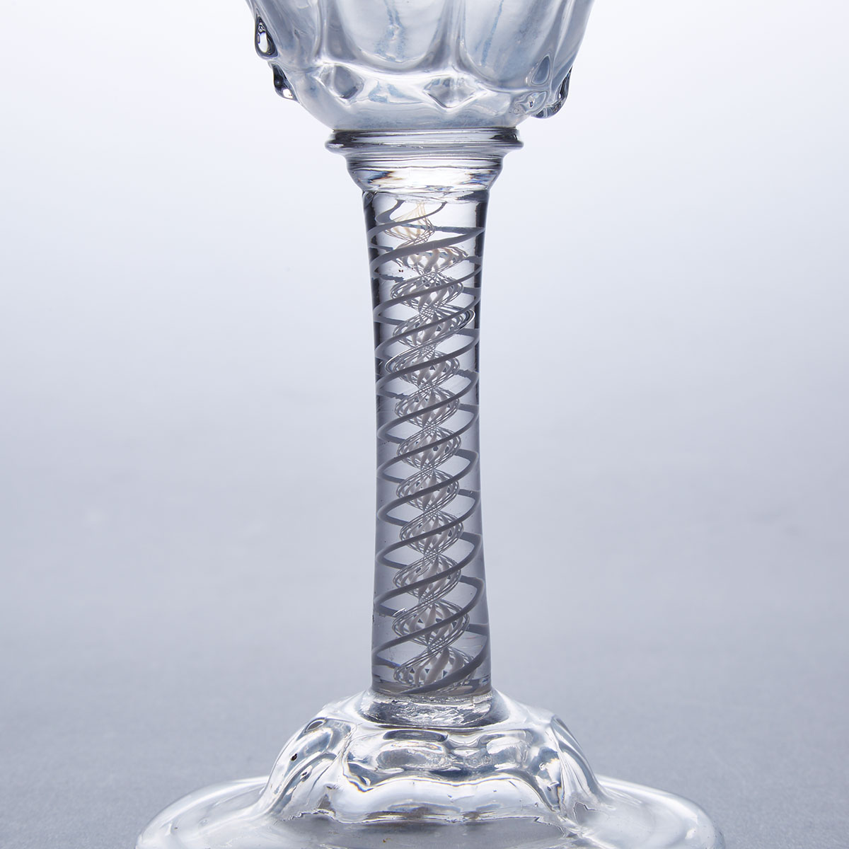 English Opaque Twist Stemmed Sweetmeat or Champagne Glass, c.1760-70