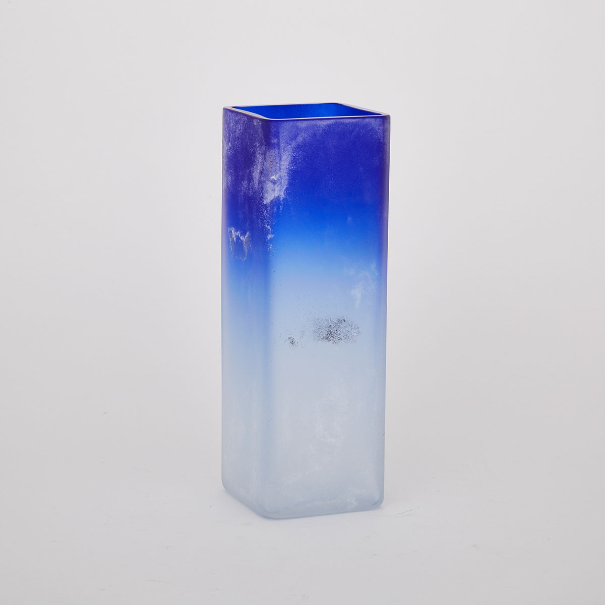 Cenedese Blue Square Section Glass Vase, 20th century
