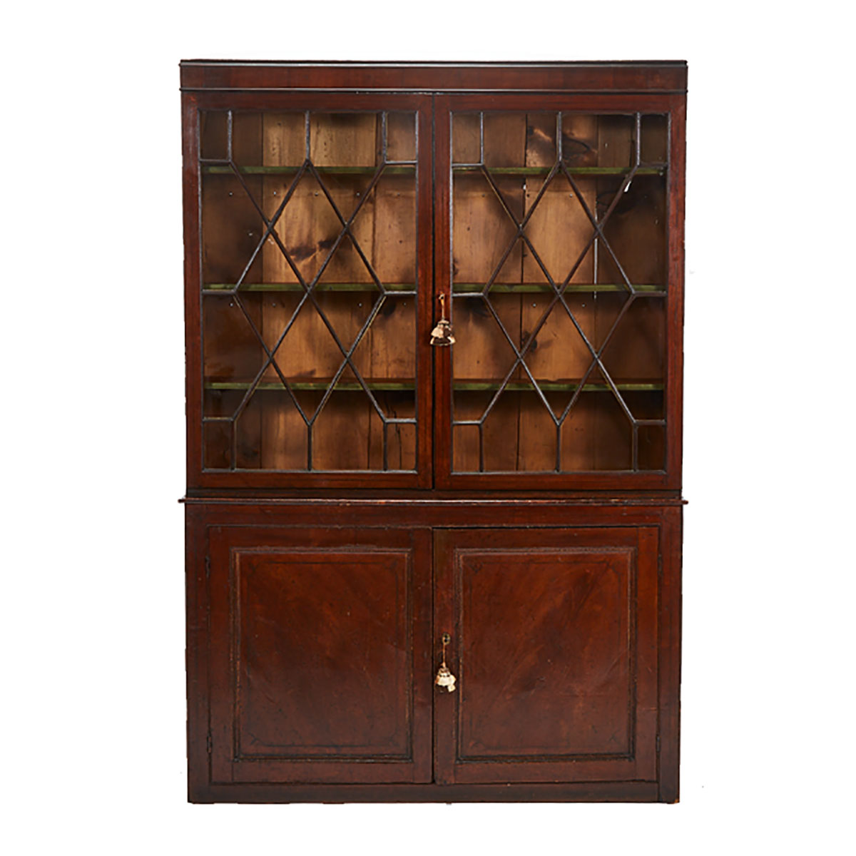 George III Mahogany Bookcase on Cabinet, late 18th century