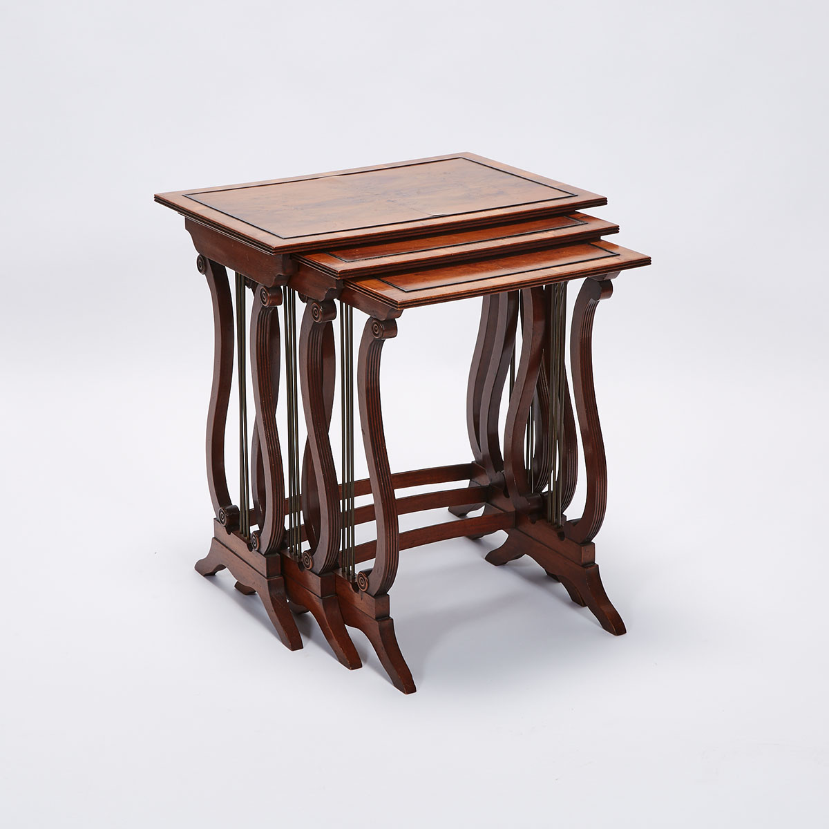 Set of Three Regency Style Mahogany Nesting Tables, early 20th century