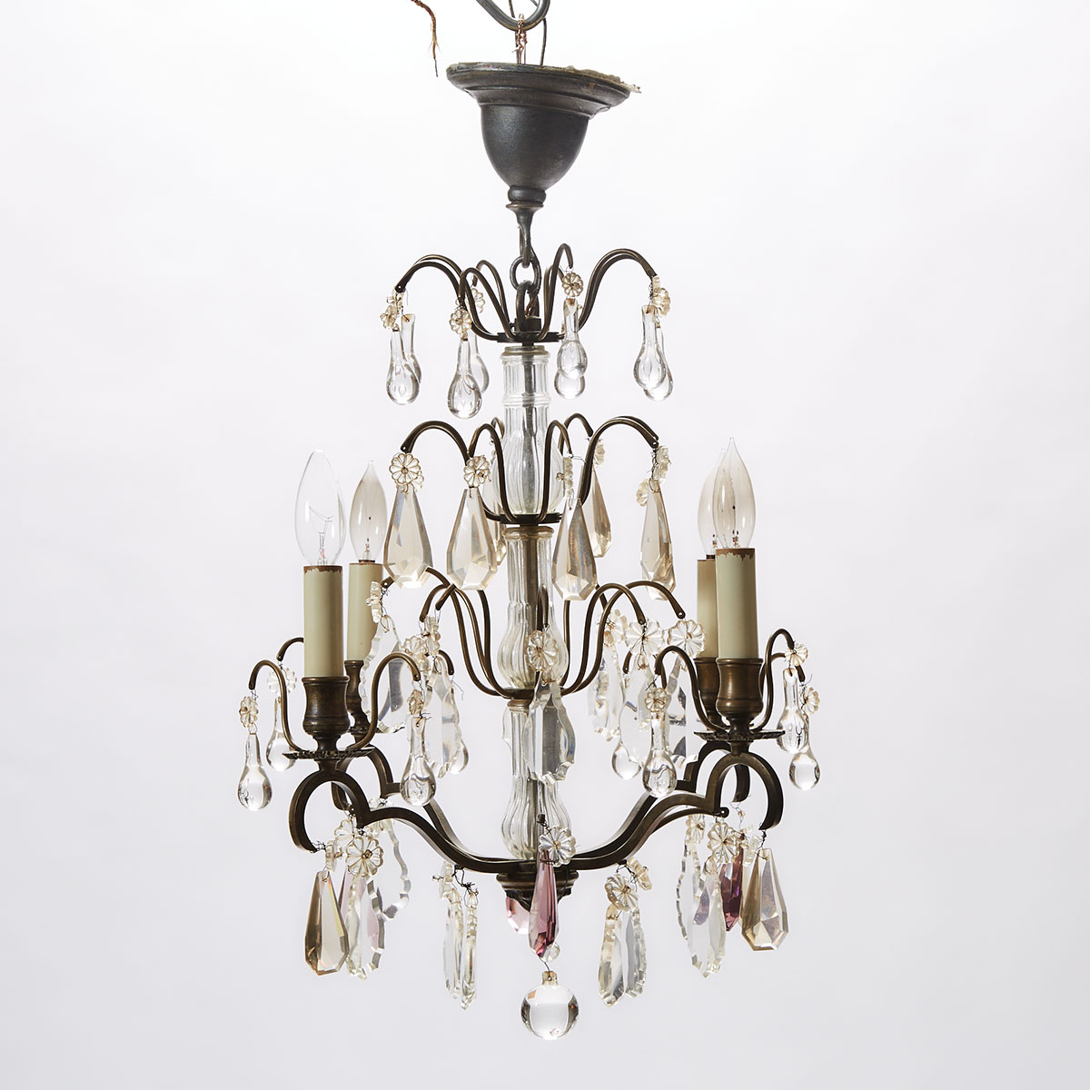 Small Four Light Chandelier, mid 20th century