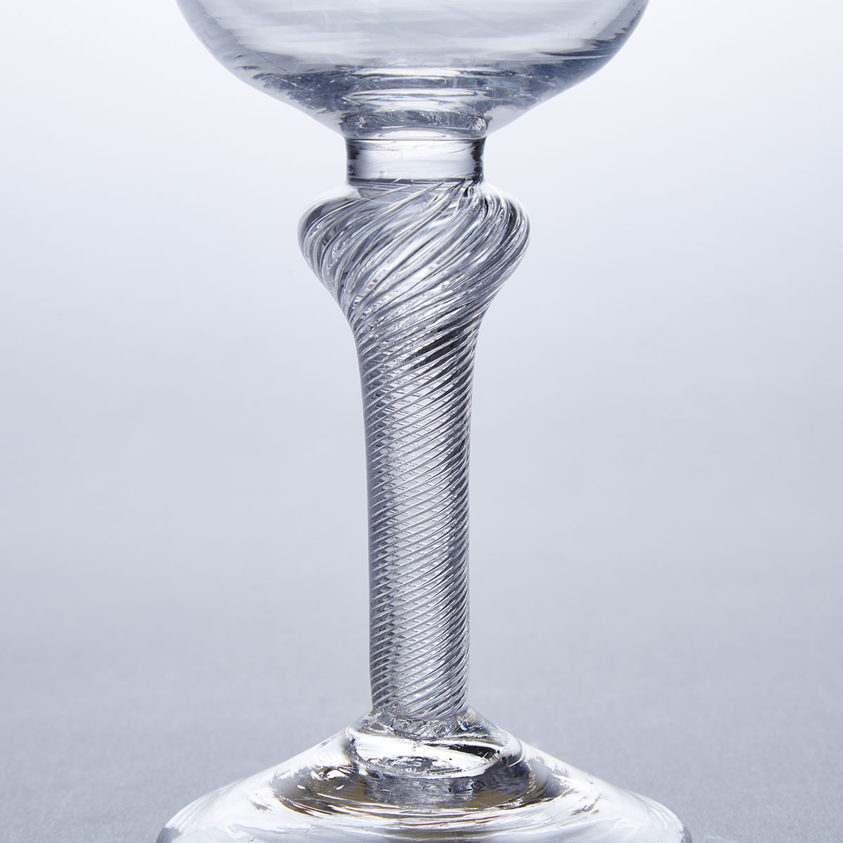 English Knopped Airtwist Stemmed Large Wine Glass, c.1750-60
