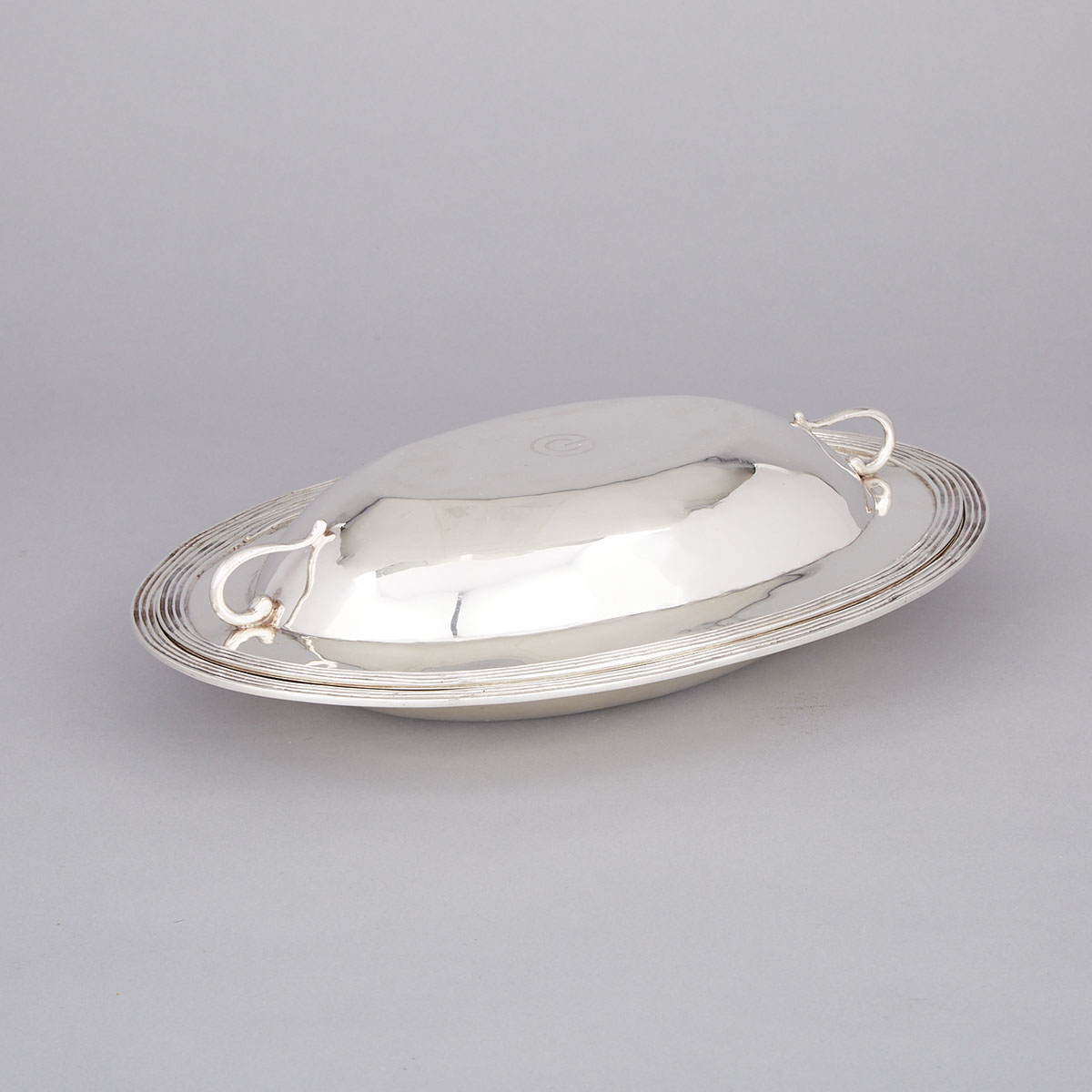 South American Silver Covered Oval Entree Dish, 20th century