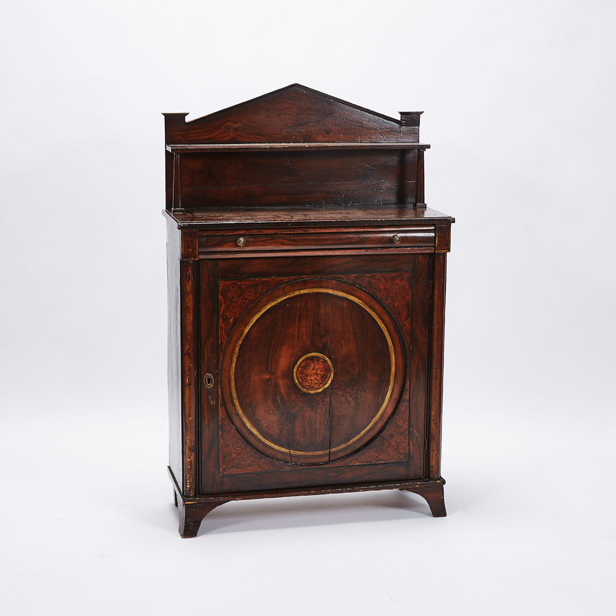 Small Victorian Rosewood and Burl Walnut Sideboard, mid-19th century